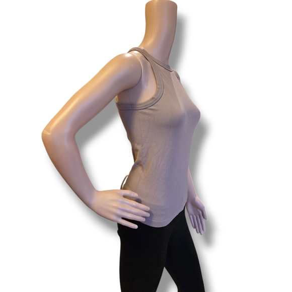 RAZZLE DAZZLE Women's Ribbed Tie Back Sleeveless Tank Top in Nude - Picture 4 of 16